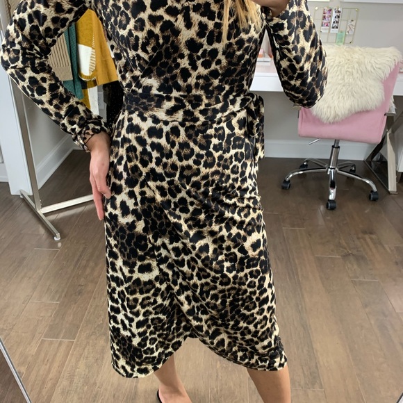 Leopard Print Wrap Dress - Picture 8 of 8